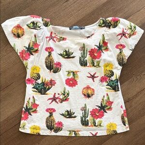Eva Franco by Anthropologie Multicolor Cactus Print Blouse